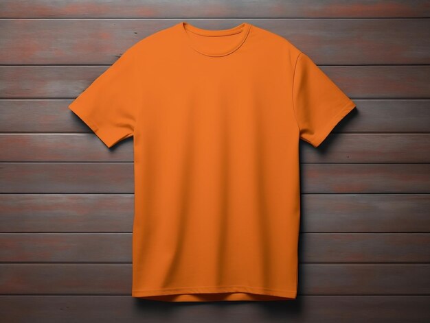 Photo orange color male tshirt mockup