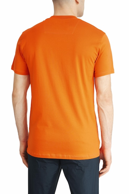 Magliette da uomo di colore arancione modello di progettazionecopia spazio