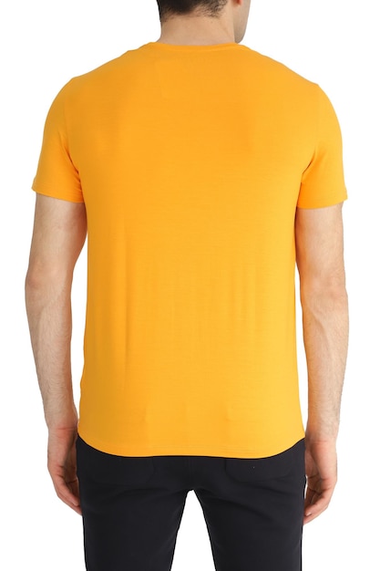 Orange color men's tshirts Design templateCopy space