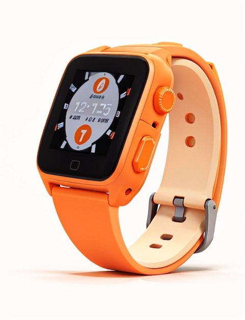 Foto smartwatch di colore arancione