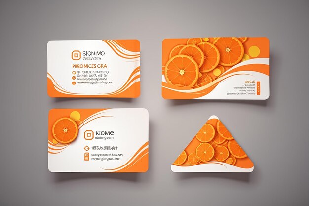 Photo orange colored double sided vector business card design for any kind of use