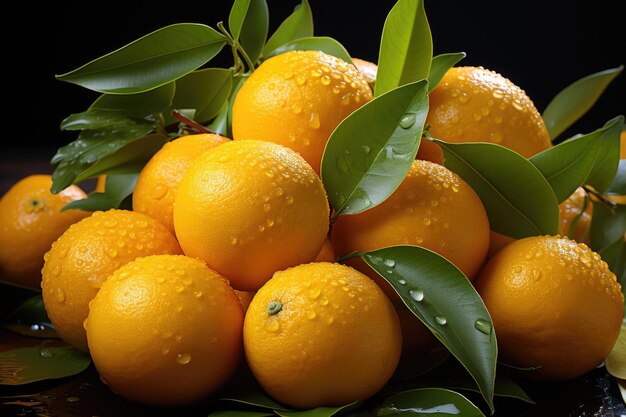 Orange composition vitamins minerals and calories in an orange in a gray backgro generative ia