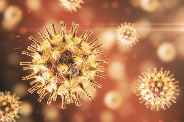 Orange coronavirus 2019ncov flu infection