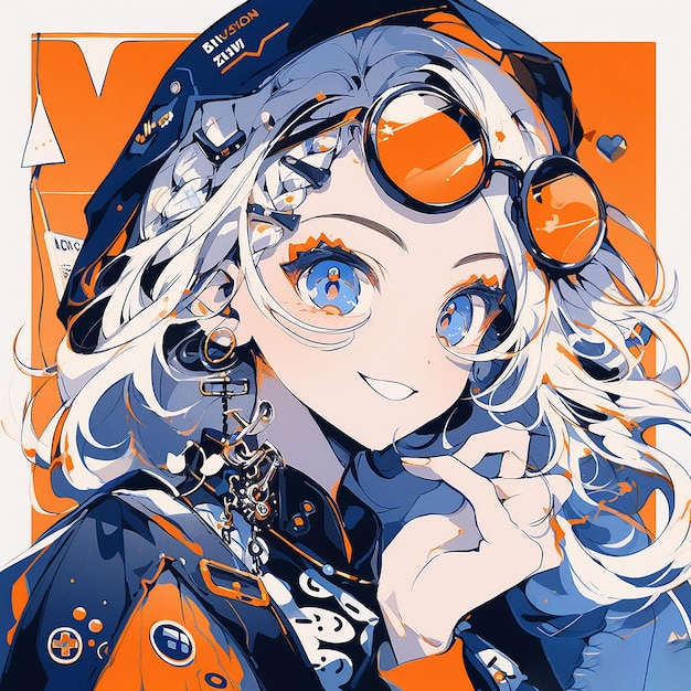 An orange cover with a girl wearing a hat and glasses.