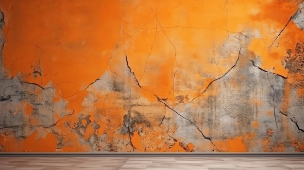 orange crack and damaged wall