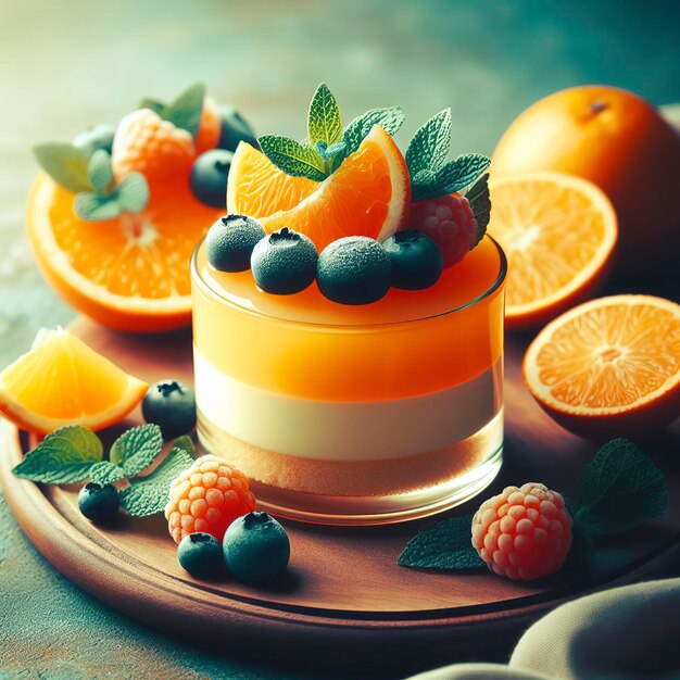 Orange cream catalana sweet dessert color filter processing