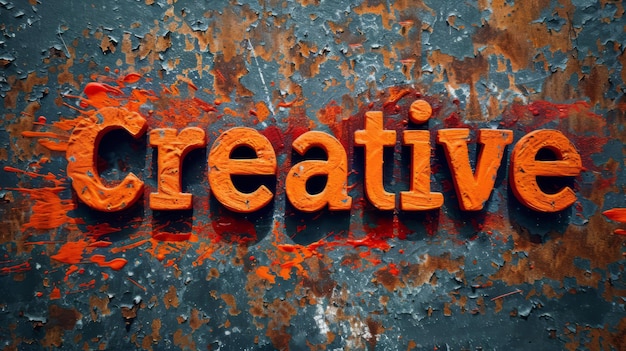 Концептуальный художественный плакат Orange Creativity