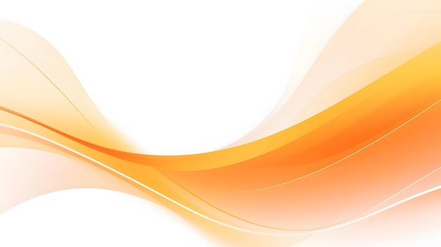 orange curve background with abstract white waves on white surface