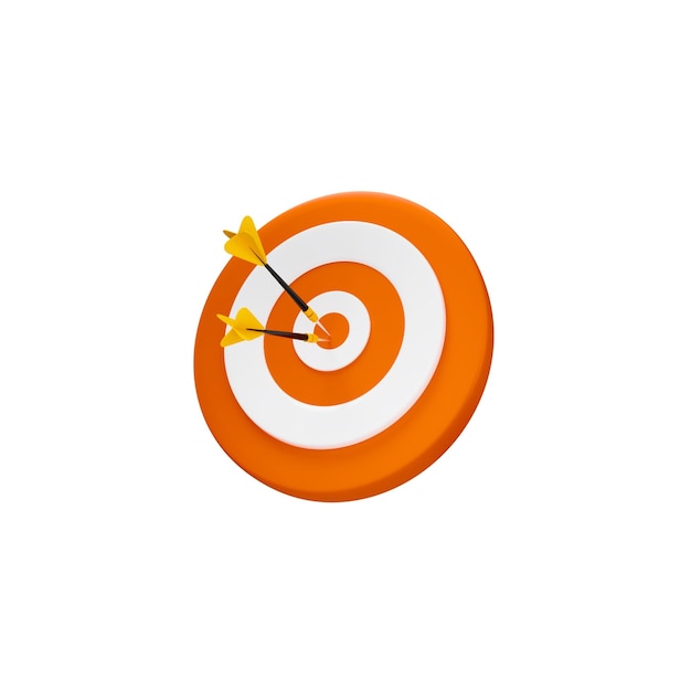Orange darts 3d illustration icon