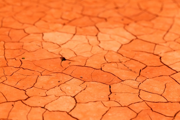 Foto fondo arancio di struttura del suolo di siccità