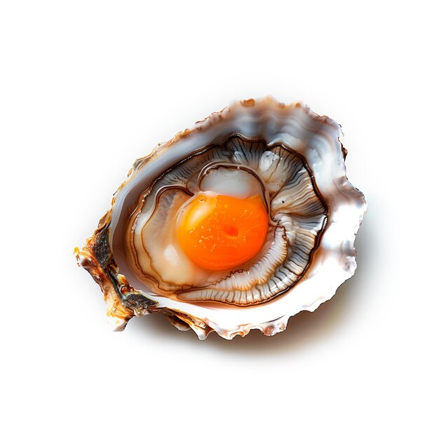 Photo orange egg in shell on white background generative ai