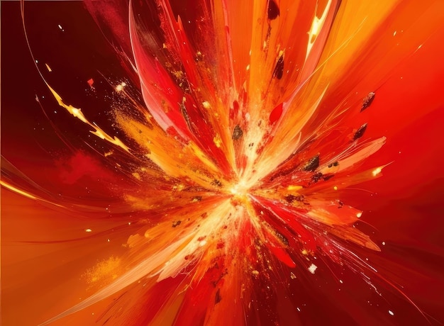 オレンジ色の爆発の抽象的な背景