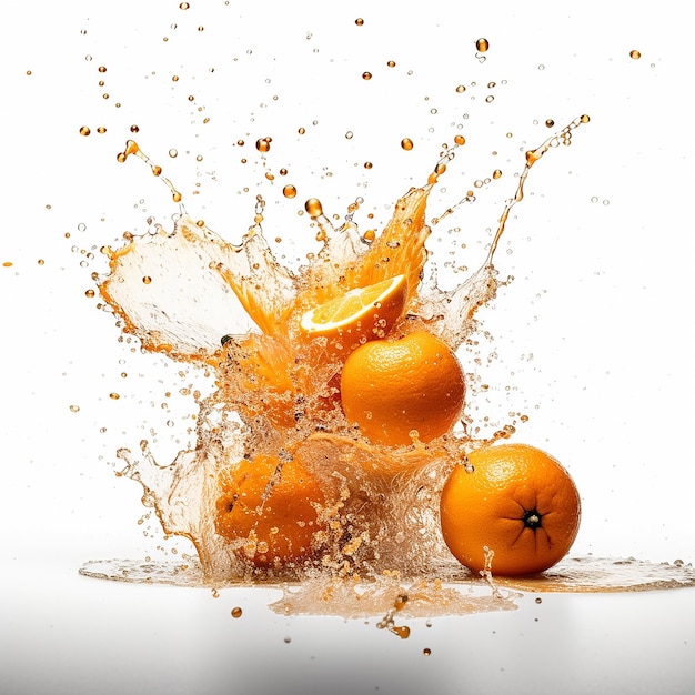 orange explosion splatter on background