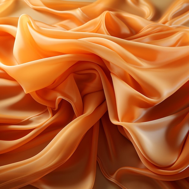 Photo orange fabric blowing in the wind