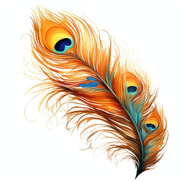 orange feather of a peacock