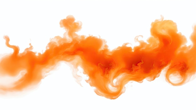 Photo orange fire flame smoke cloud texture isolated on white background