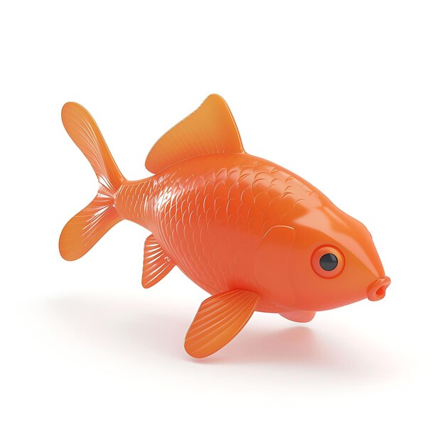 Photo a orange fish shaped like a fish is on a white background