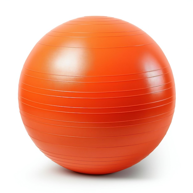 Orange fitness ball isolated on white background