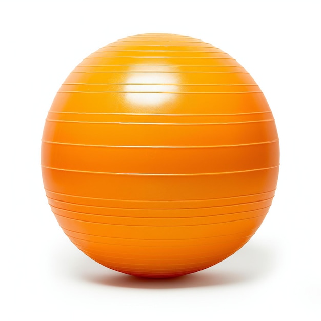 Orange fitness ball isolated on white background