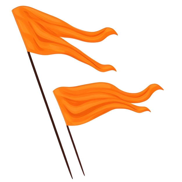 Orange flags on a pole