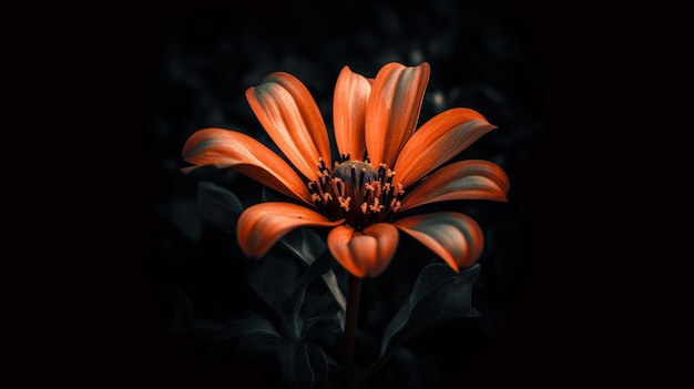 Orange flower in the dark wallpaper