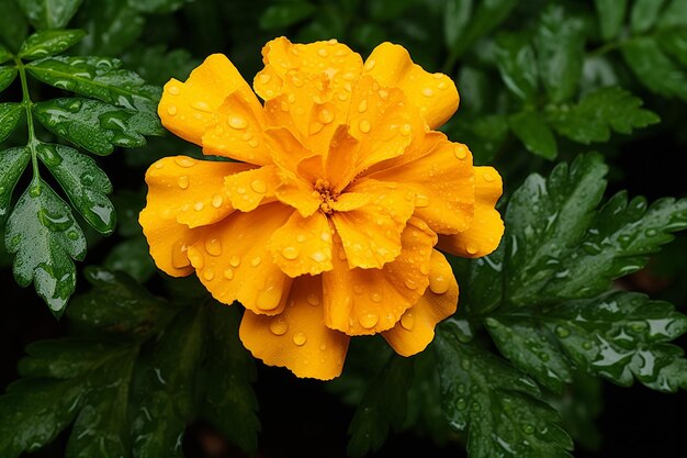 Orange flower of marigold lat tagetes isolated on white background