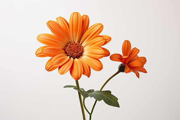 Orange flower on a white backgroun