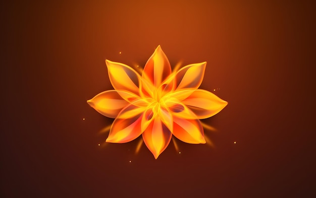 Orange flower with a flame effect