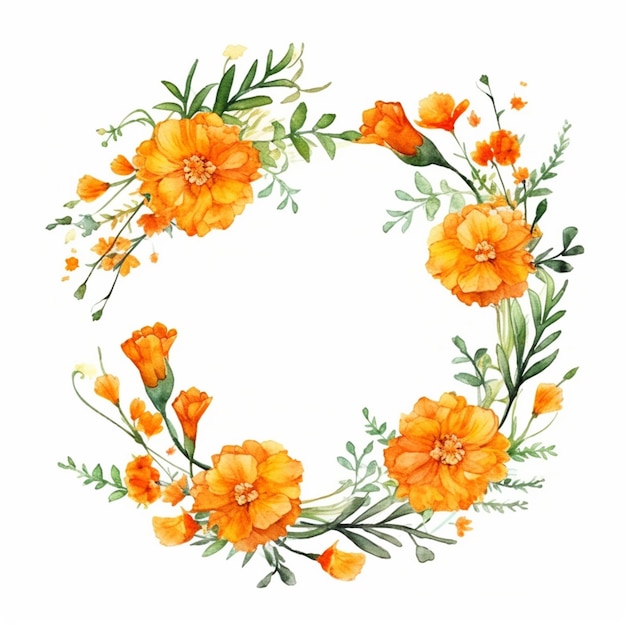 Orange flowers in a circle