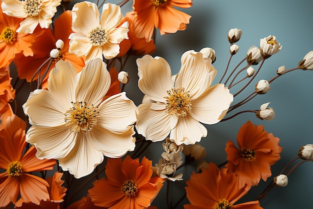 Orange Flowers Cosmos Arrangement of Asia's Local Flora