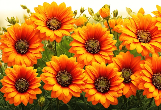 Orange flowers in a field