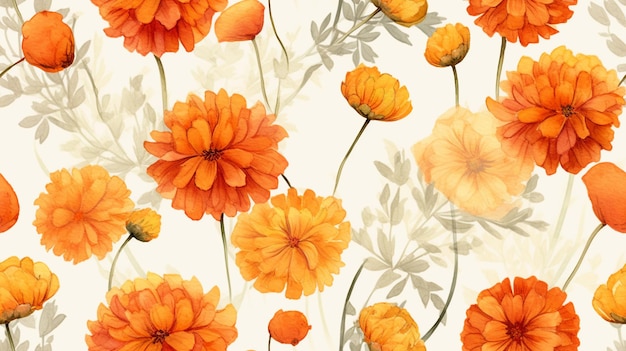 Orange flowers on a white background