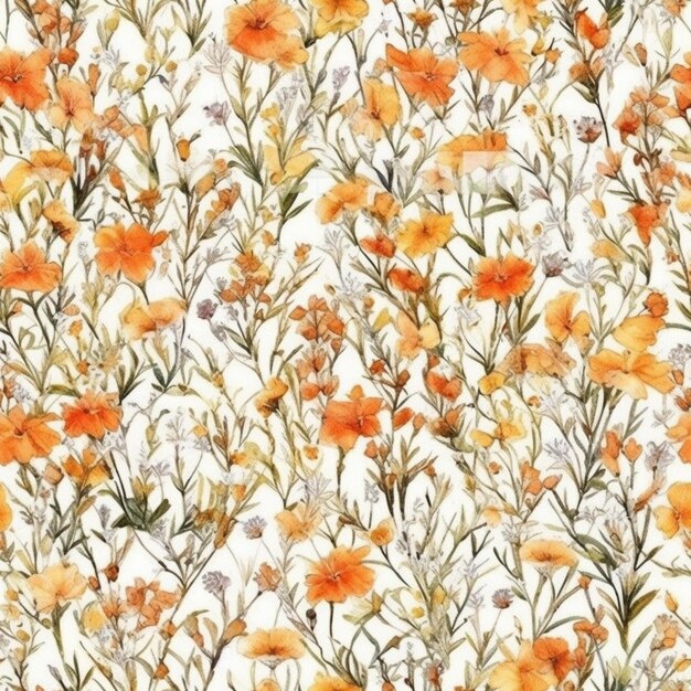 Orange flowers on a white background