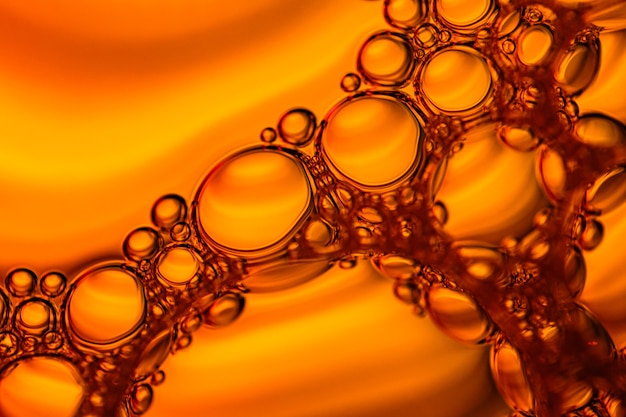 Orange foam and bubles background. High quality photo