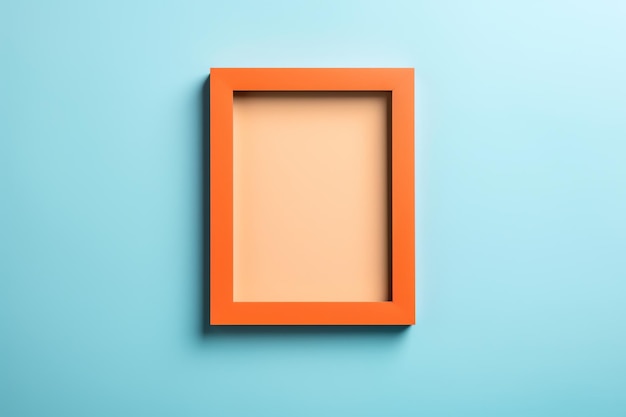 Orange frame on a blue background