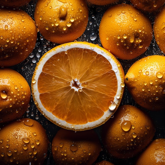 Orange fruit close up macro