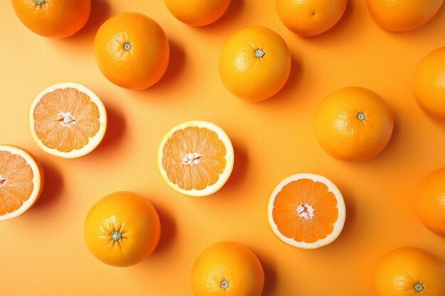 orange fruit flat lay