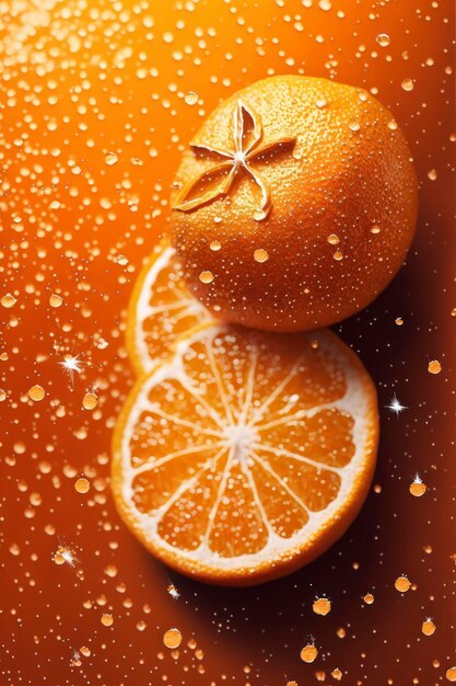 Orange fruit glitter background