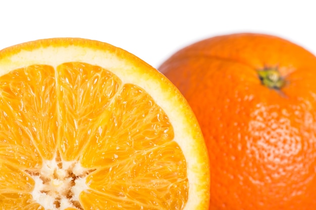 Orange fruit isolated on white background