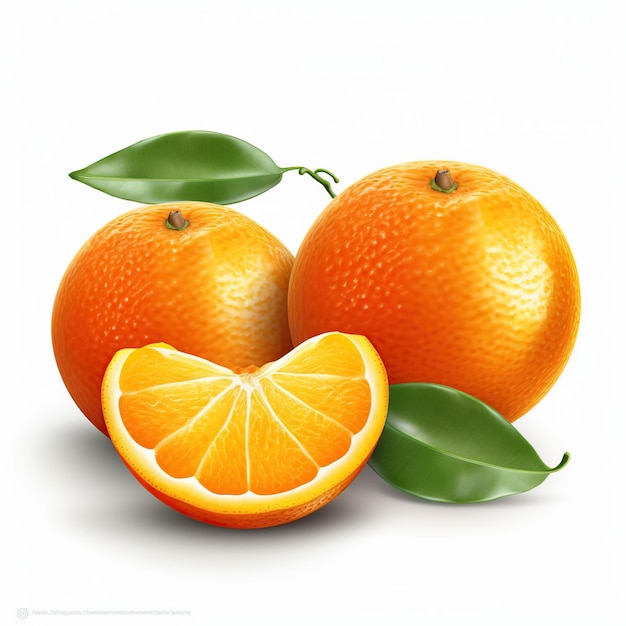 orange fruit isolated on white background