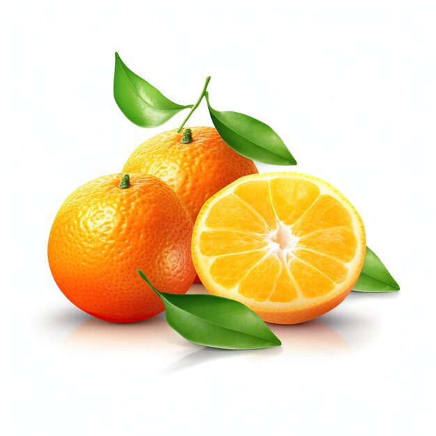 orange fruit isolated on white background