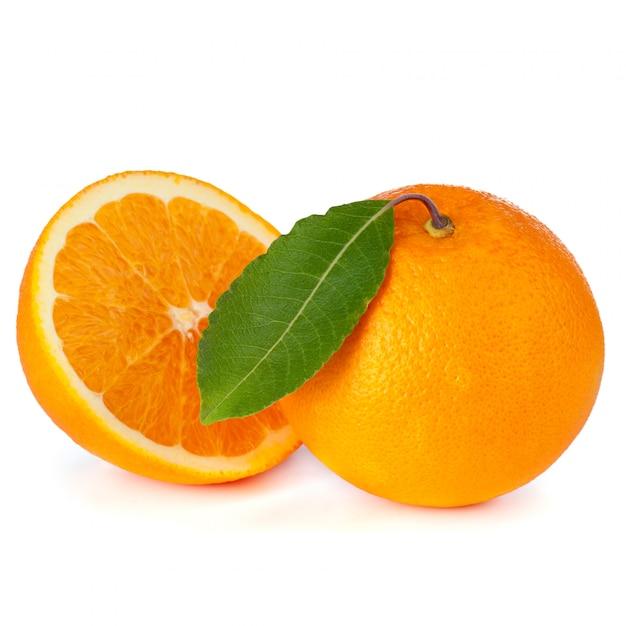 Orange fruit isolated on white 