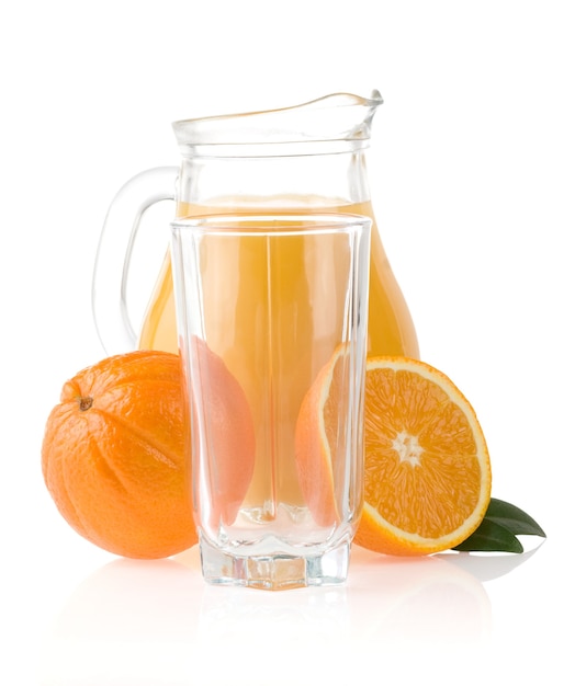 Orange fruit and  juice isolated 