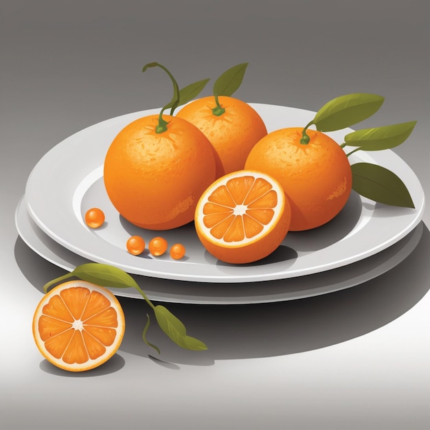 사진 접시에 있는 오렌지색 과일 검은색 배경 신선한 오렌지 색의 과일
