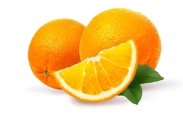 Orange fruit Orang slice isolate on white