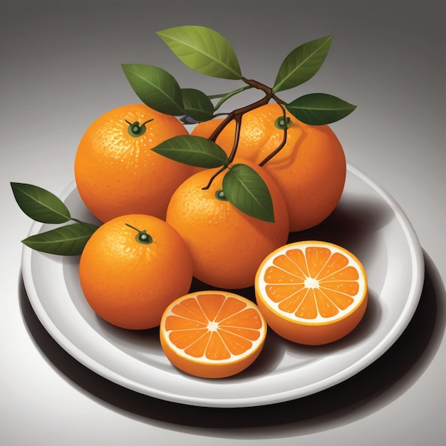 orange fruit on a plate black background fresh orange fruits