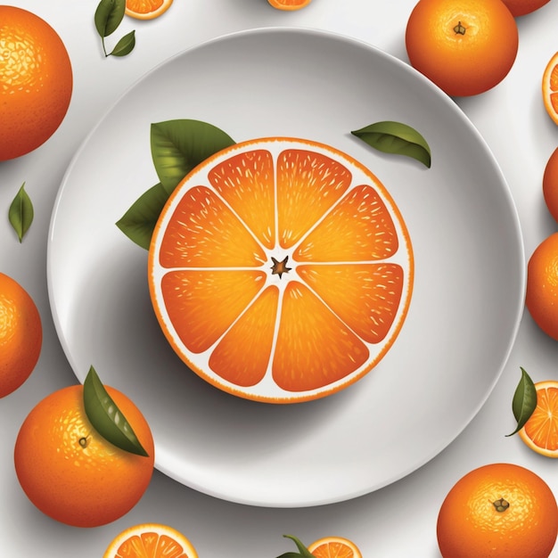 orange fruit on a plate black background fresh orange fruits