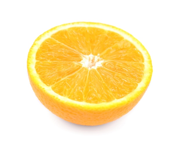 Orange fruit slice isolated on white