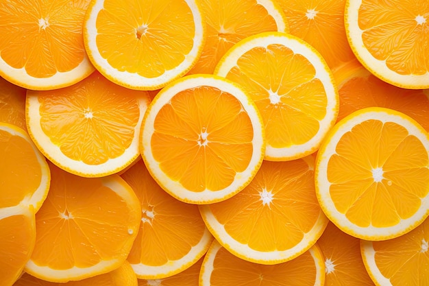 Orange fruit slices citrus arrangement full frame background