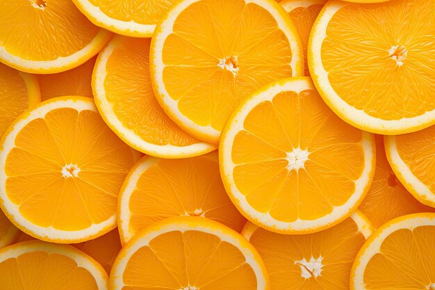 Orange fruit slices citrus arrangement full frame background